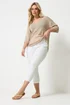Yours Curve White Cropped Stretch JENNY Jeggings - 20 Image 2