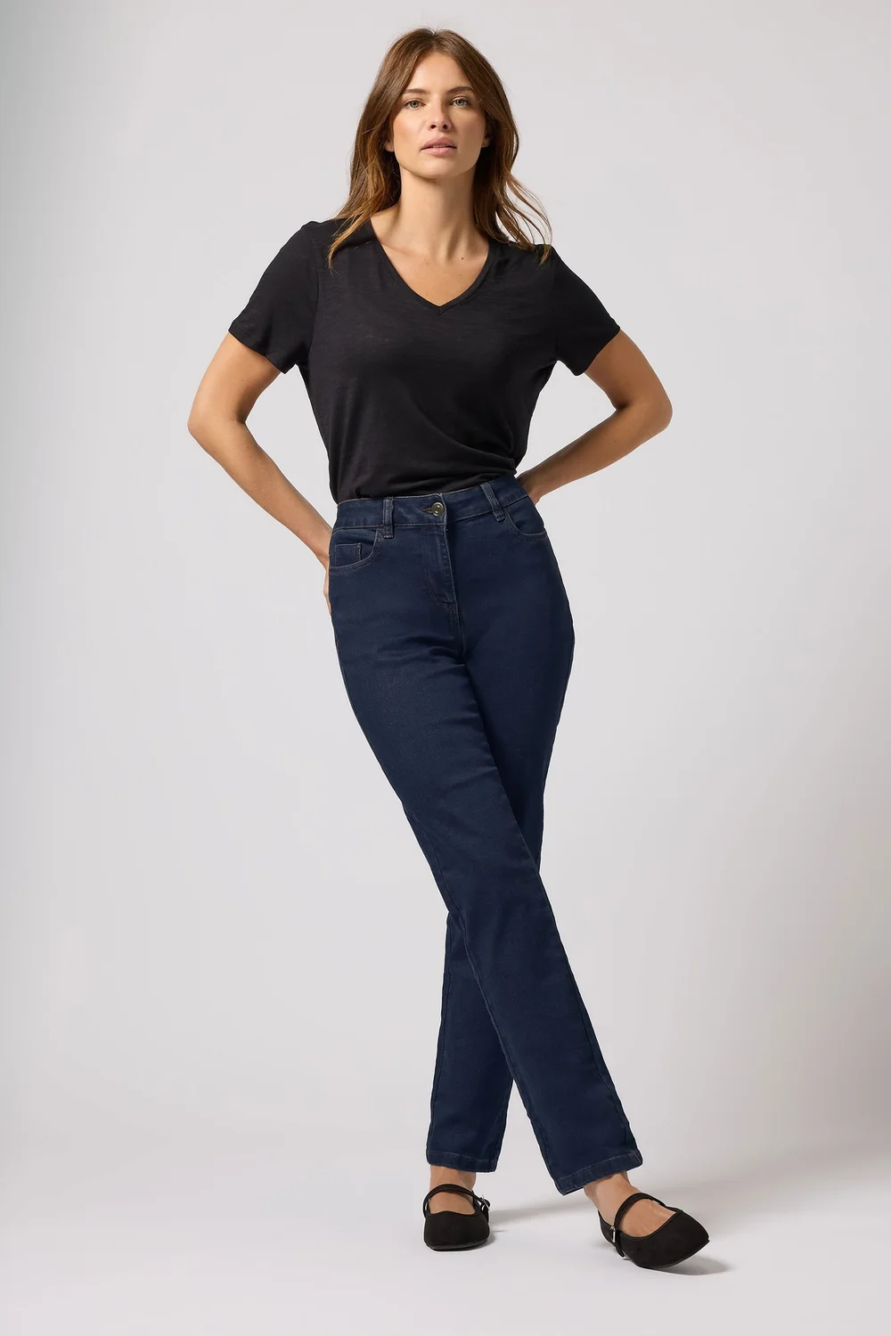 M&Co Indigo Blue Straight Leg Jeans - 14/L27 Image 3