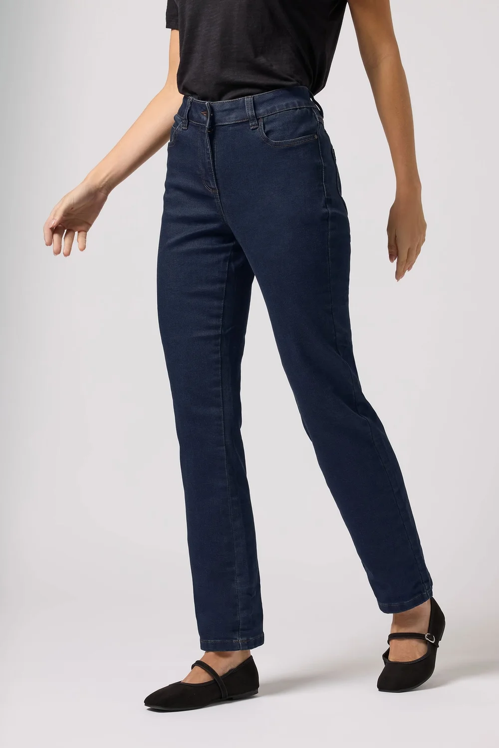 M&Co Indigo Blue Straight Leg Jeans - 14/L27 Image 2
