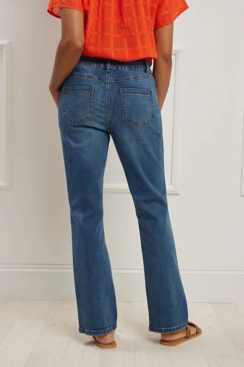 M&Co Blue Mid Wash Bootcut Jeans - 22/L31 Image 5
