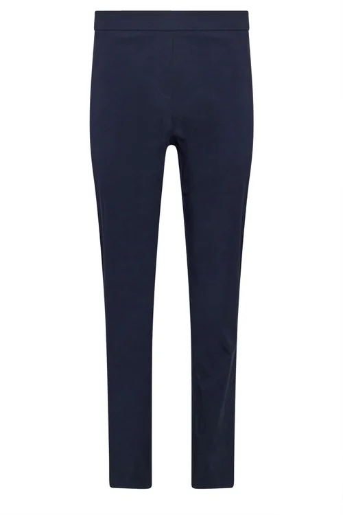 M&Co Navy Blue Straight Leg Bengaline Formal Trousers - 12/L27 Image 5
