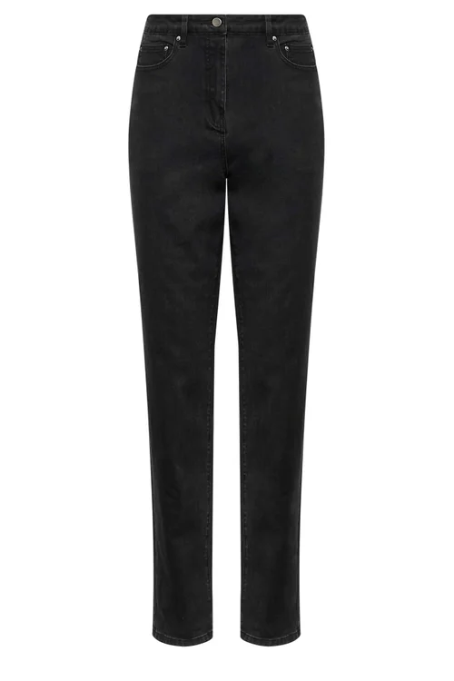 Long Tall Sally Black Washed UNA Stretch Mom Jeans - 8/L36 Image 5