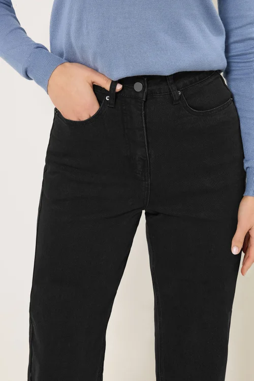 Long Tall Sally Black Washed UNA Stretch Mom Jeans - 8/L36 Image 4