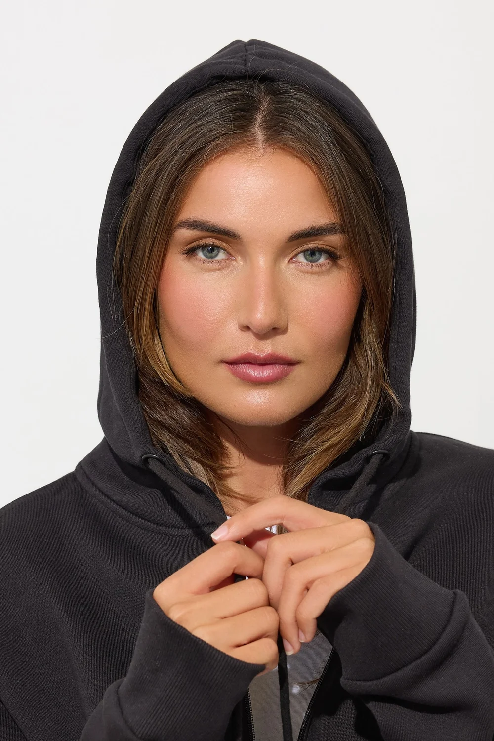 Long Tall Sally Black Cotton Longline Hoodie - 10 Image 4