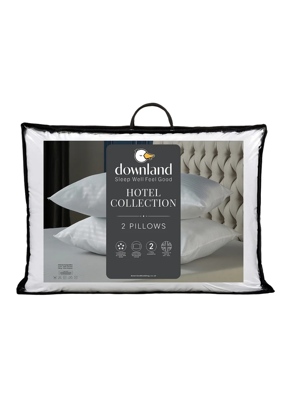 Downland White Hotel Collection Pillow Pair Image 1