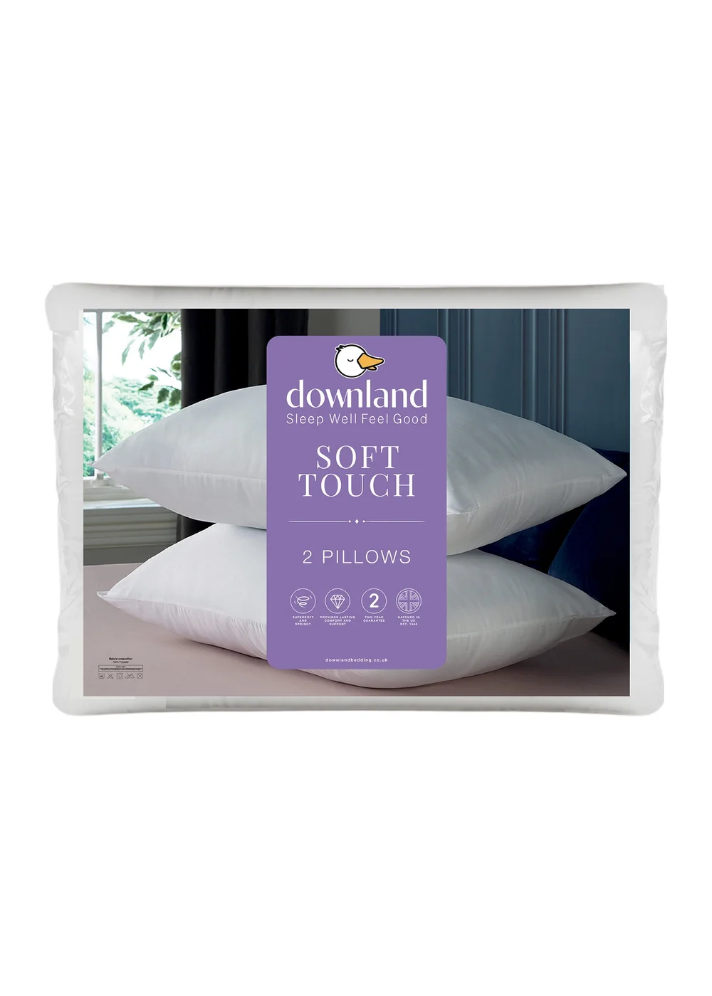 Downland White Soft Touch Pillow Pair Image 1
