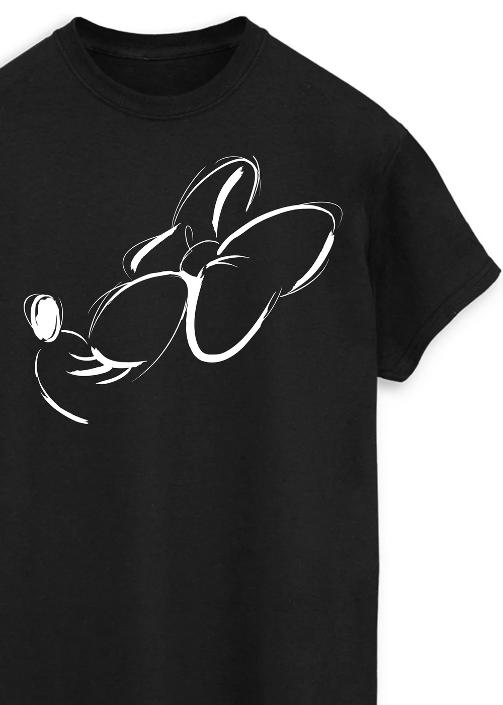 Spiral Galaxy Disney Minnie Mouse Face Black Graphic Boyfriend Fit T-Shirt - M Image 2