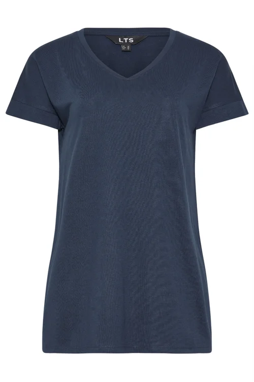 Long Tall Sally Premium Navy Blue V-Neck T-Shirt - 20 Image 5