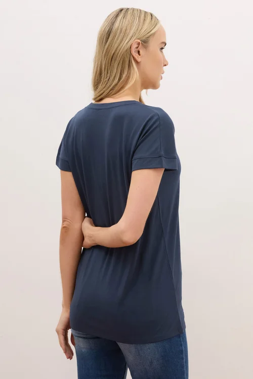 Long Tall Sally Premium Navy Blue V-Neck T-Shirt - 20 Image 3