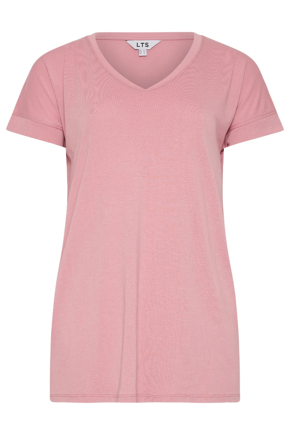 Long Tall Sally Premium Pink V-Neck T-Shirt - 14 Image 5