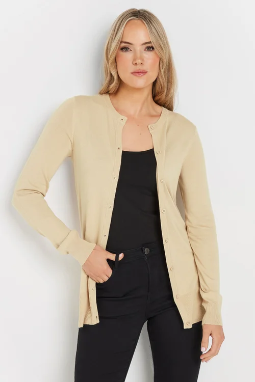 Long Tall Sally Natural Brown Button Down Knit Cardigan - 14-16 Image 1