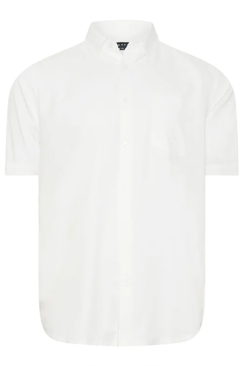 BadRhino Premium White Short Sleeve Oxford Cotton Shirt - XXL Image 3