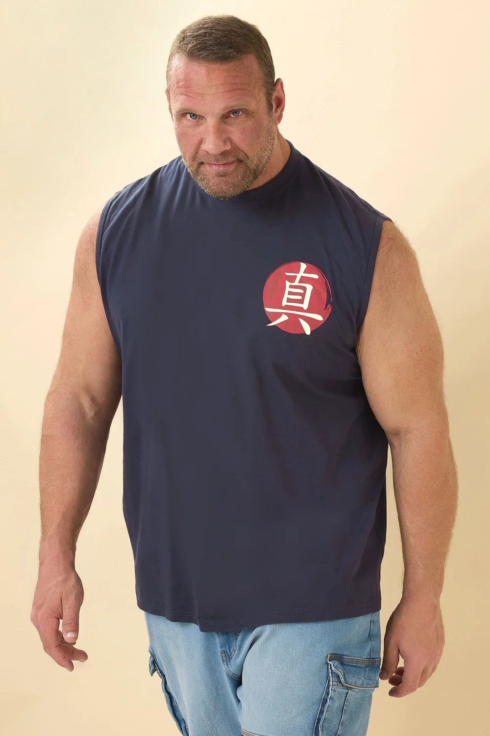 BadRhino Navy Blue Japanese Graphic Print Vest Top - XXL Image 3