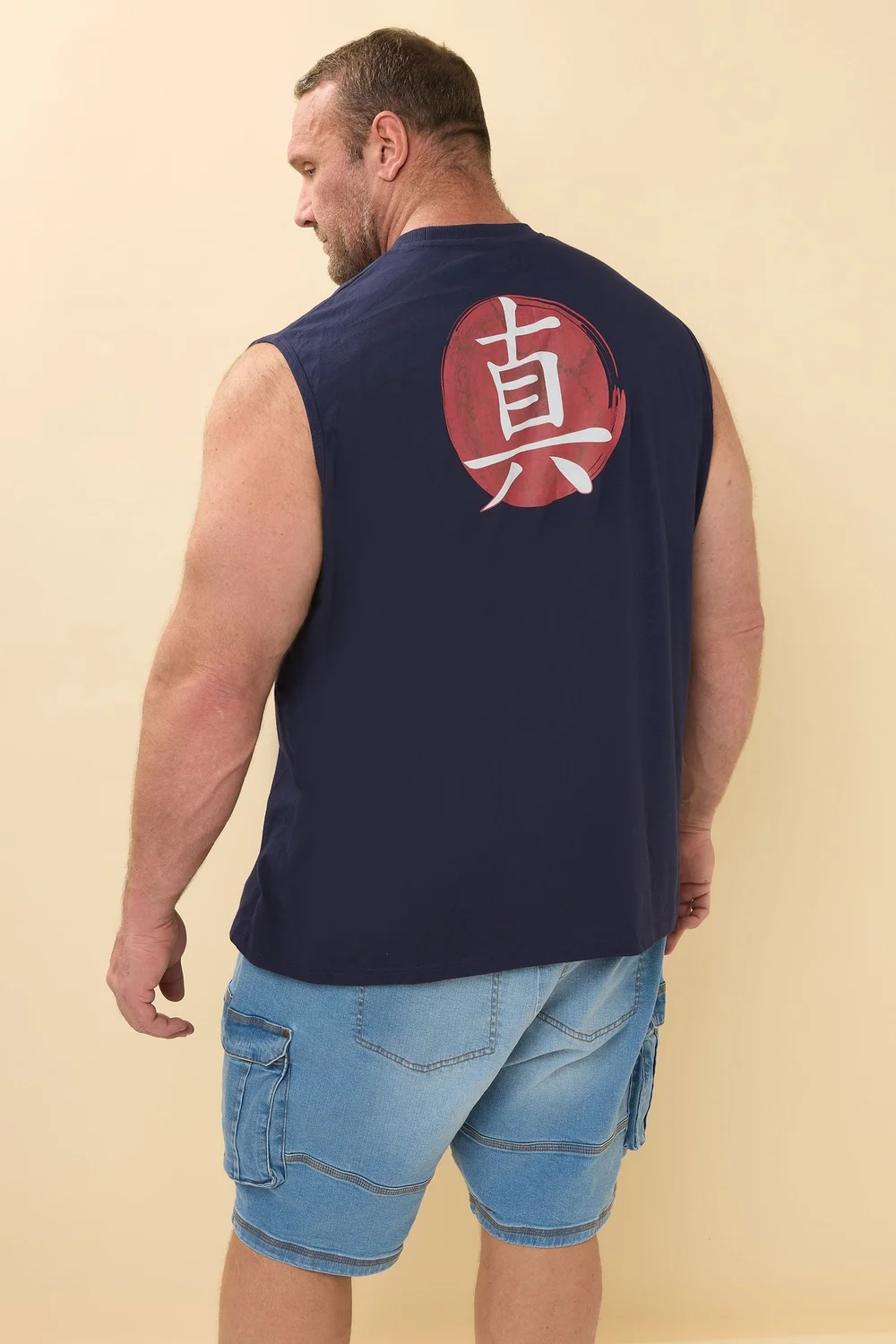 BadRhino Navy Blue Japanese Graphic Print Vest Top - XXL Image 5