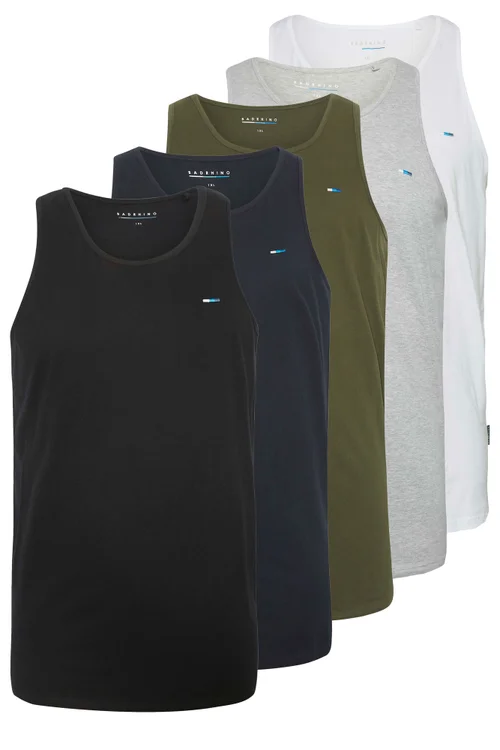 BadRhino Black & White 5 Pack Vest Tops - 7/8 XL Image 2