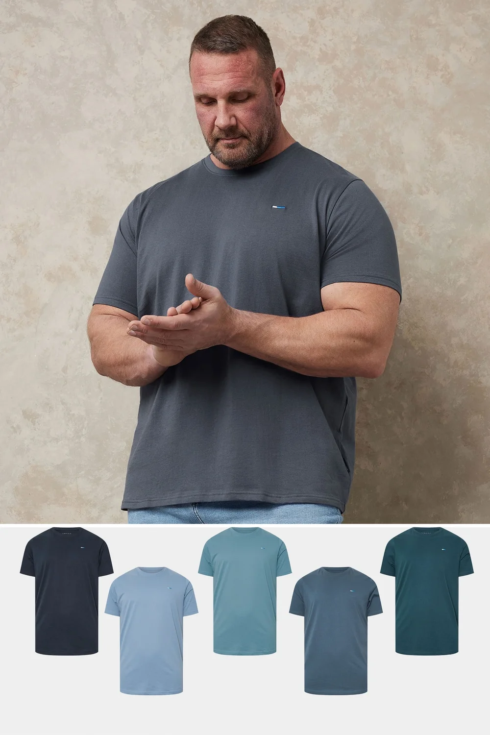 BadRhino 5 Pack Navy Blue & Blue Core T-Shirts - 3XL Image 1