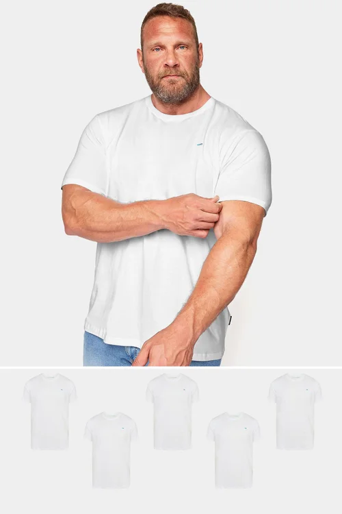 BadRhino 5 Pack White Core T-Shirts - 4XL Image 1
