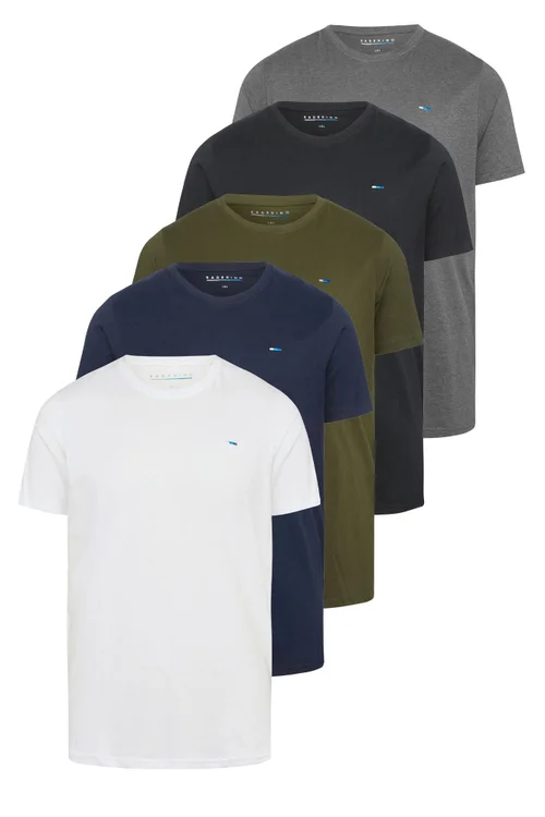 BadRhino 5 Pack Black & White Core T-Shirts - 7/8 XL Image 5