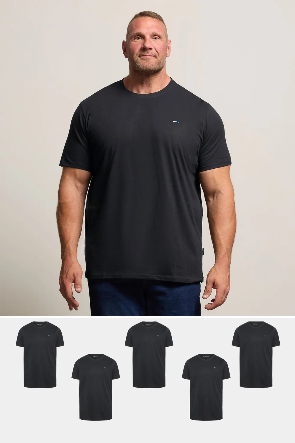 BadRhino 5 Pack Black Core T-Shirts - 5/6 XL Image 1