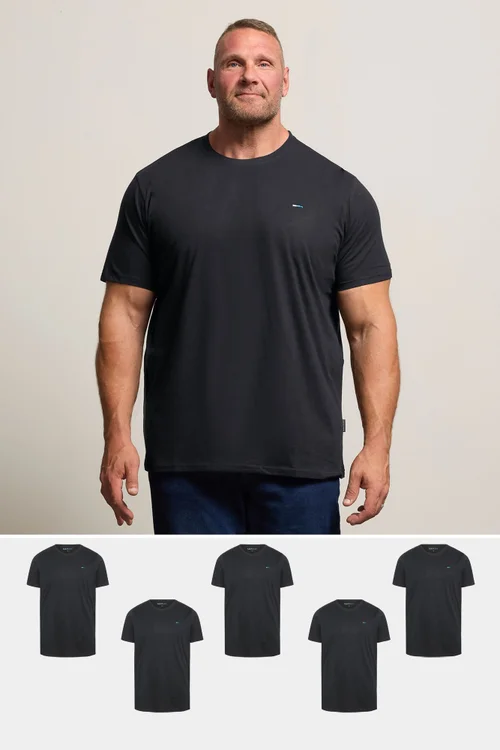 BadRhino 5 Pack Black Core T-Shirts - 5/6 XL Image 1