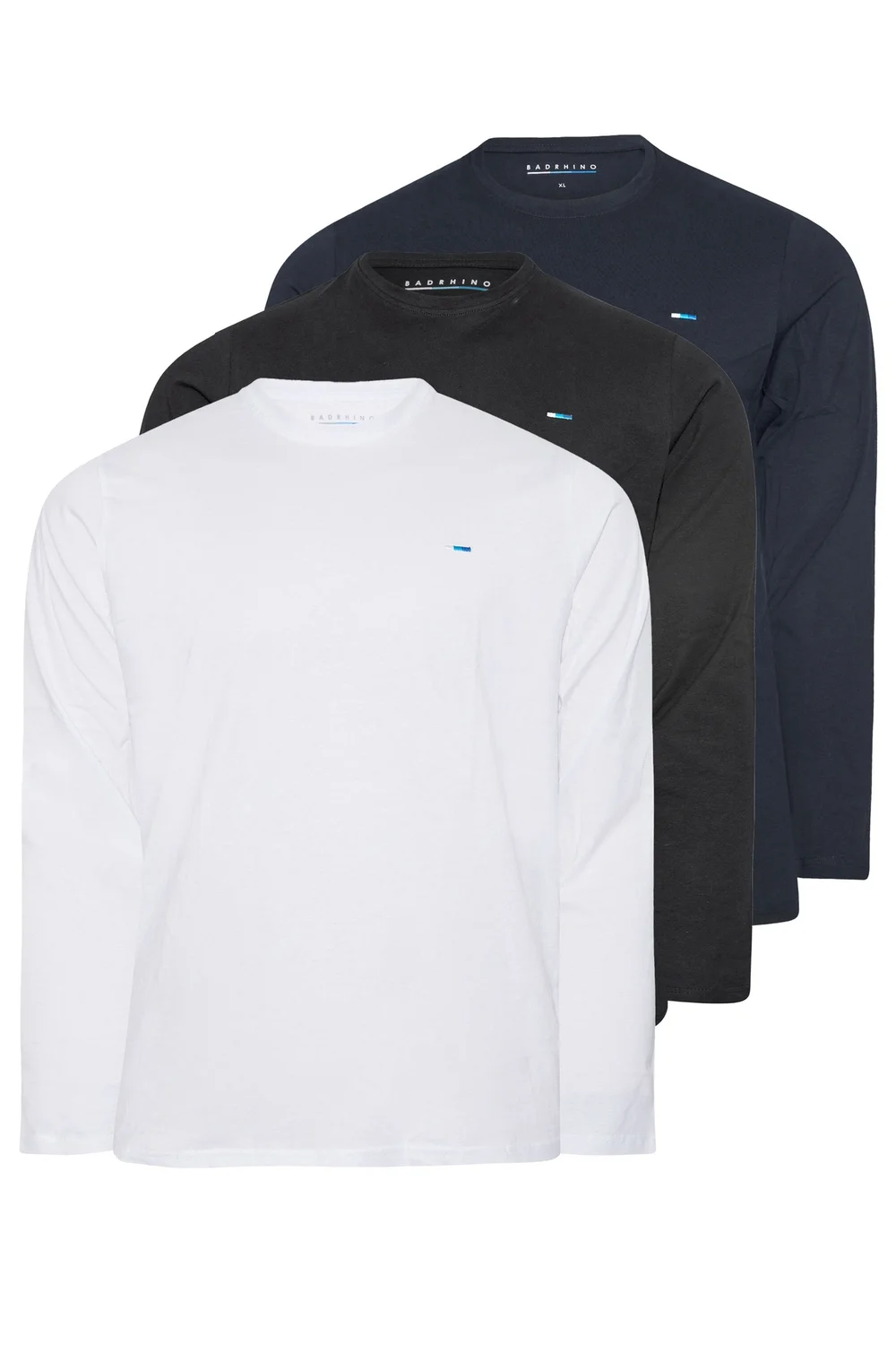 BadRhino 3 Pack Black & White Long Sleeve T-Shirts - 5/6 XL Image 2