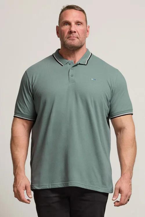 BadRhino 3 Pack Green & Blue Tipped Polo Shirt - 4XL Image 2