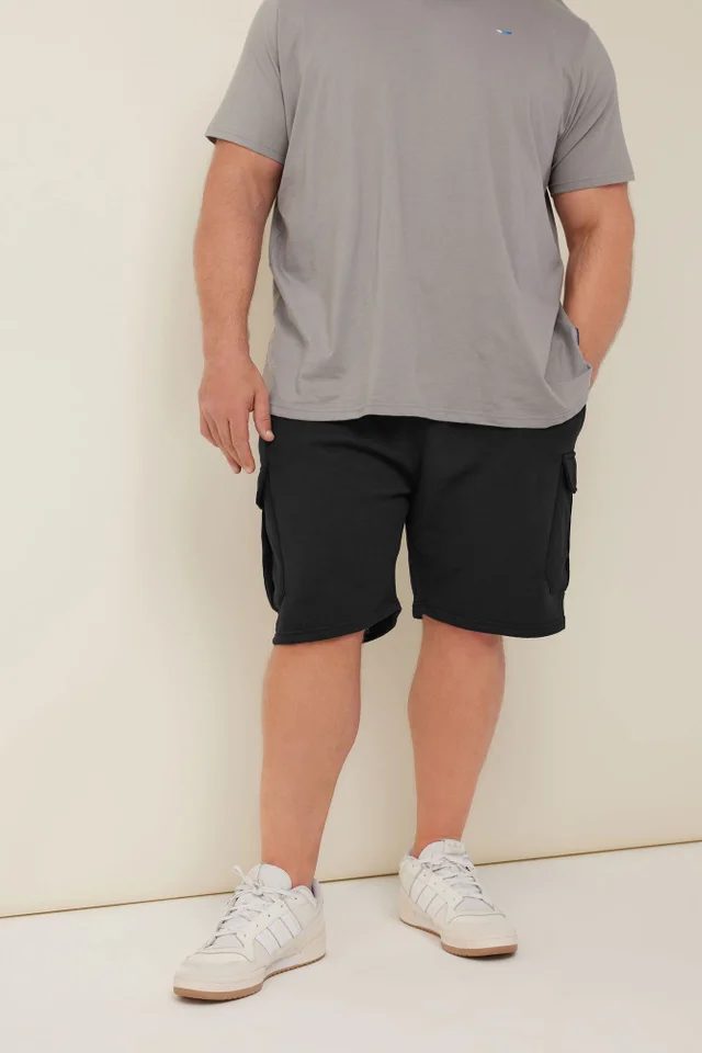 BadRhino Black Essential Cargo Jogger Shorts