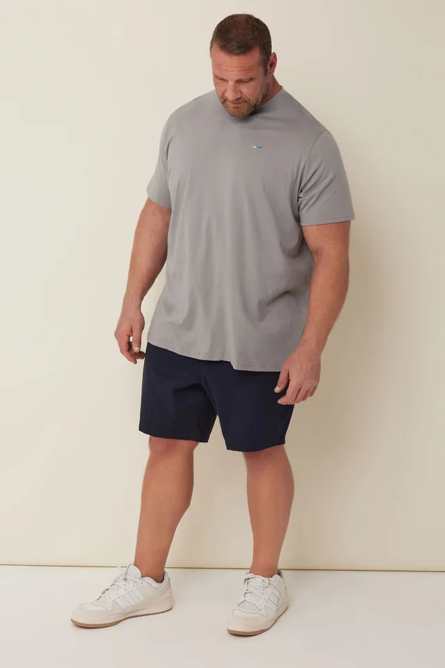 BadRhino Navy Blue Stretch Elasticated Waist Chino Shorts