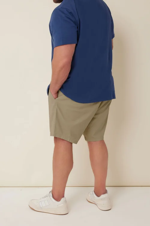 BadRhino Stone Brown Stretch Elasticated Waist Chino Shorts - Large Image 4