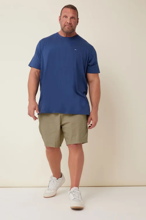 BadRhino Stone Brown Stretch Elasticated Waist Chino Shorts - Large Image 3