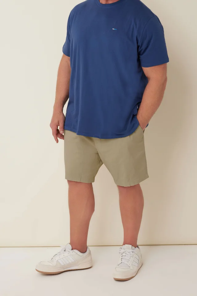 BadRhino Stone Brown Stretch Elasticated Waist Chino Shorts