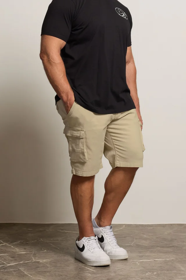 BadRhino Big & Tall Stone Brown Stretch Cargo Shorts