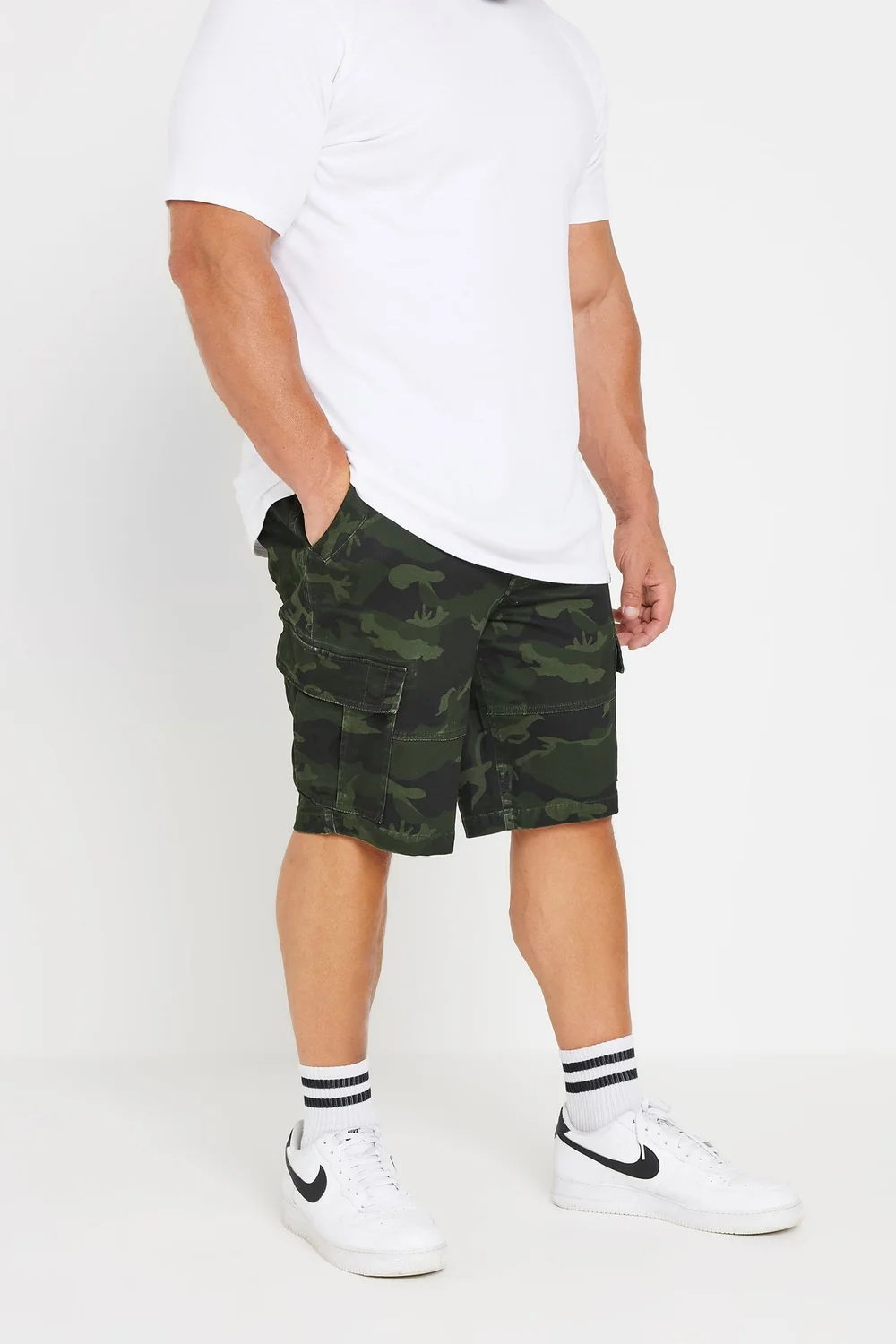 BadRhino Big & Tall Green Camo Cargo Shorts - 44 W Image 2