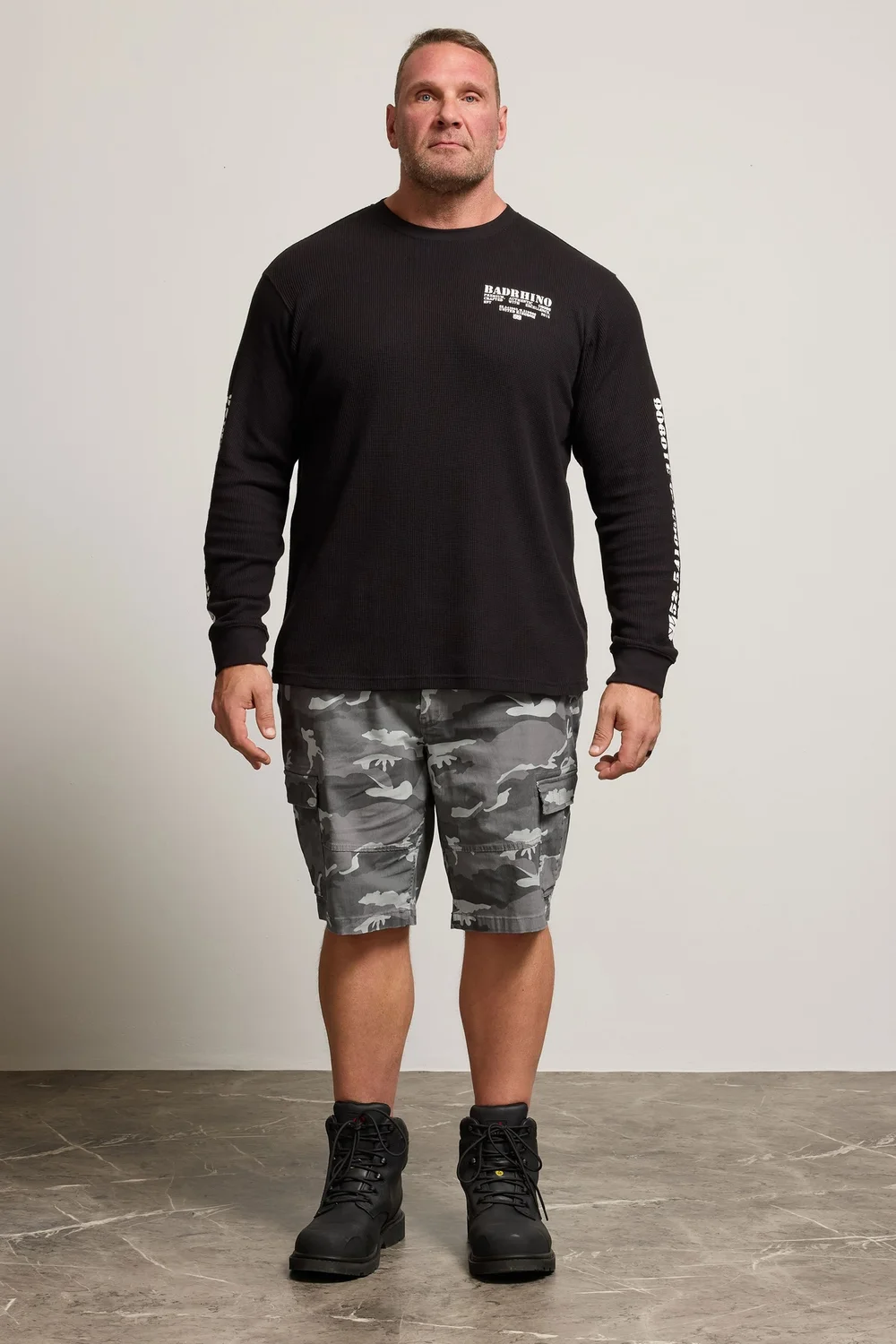 BadRhino Grey Camo Cargo Shorts - 48 Image 2
