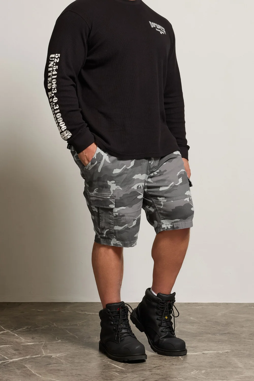 BadRhino Grey Camo Cargo Shorts - 48 Image 1