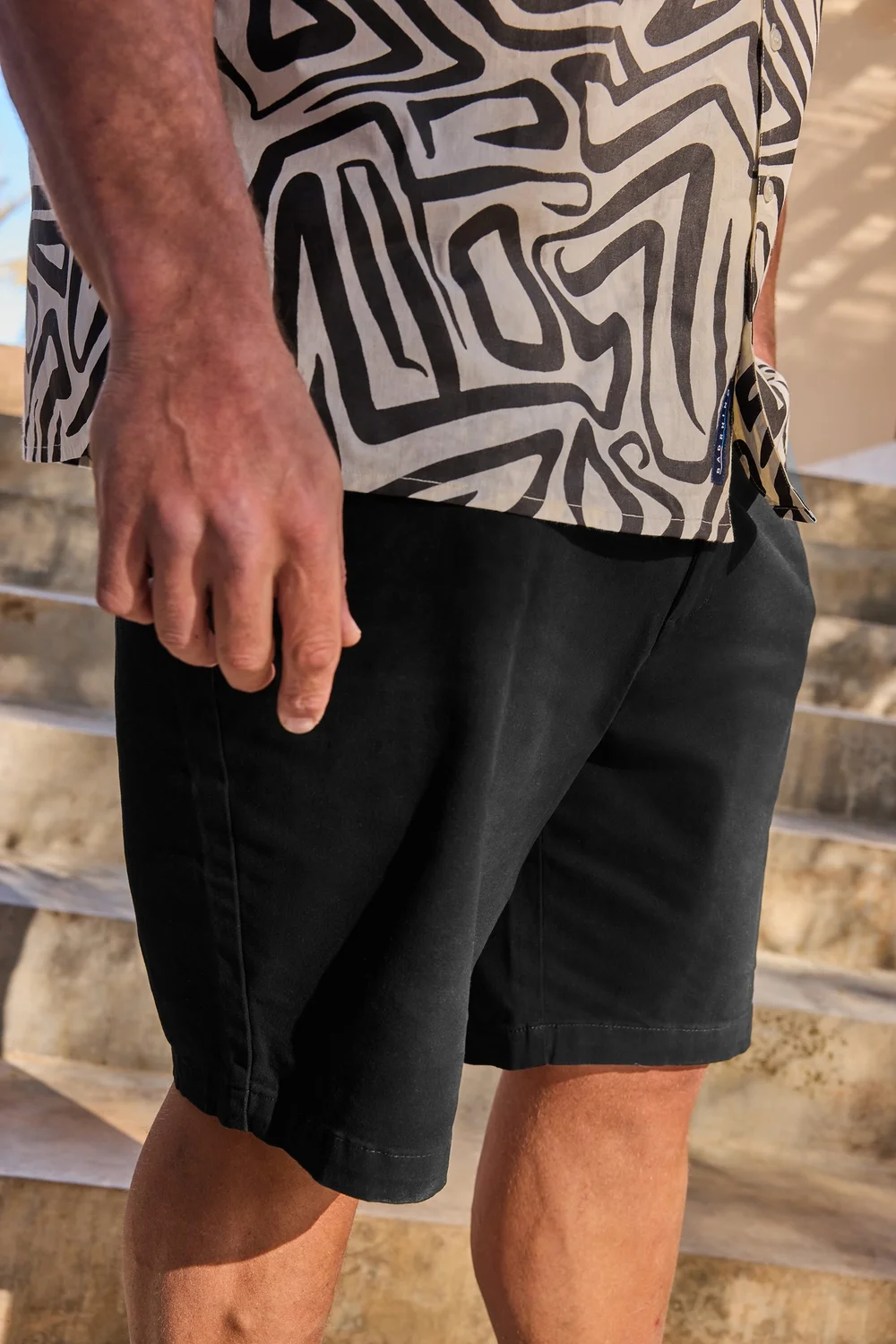 BadRhino Big & Tall Black Stretch Chino Shorts - 40 W Image 1