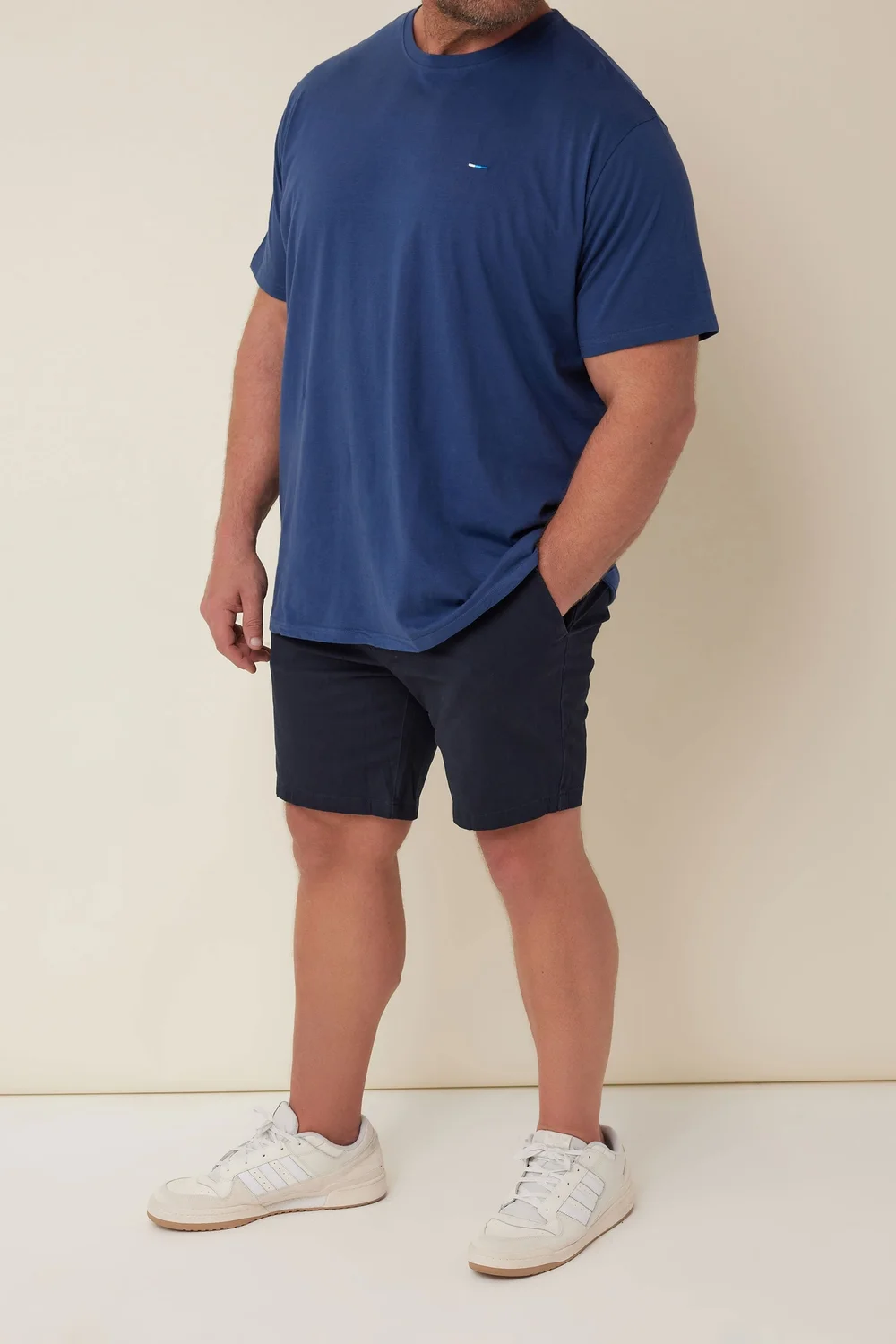 BadRhino Big & Tall Navy Blue Stretch Chino Shorts - 56 W Image 1