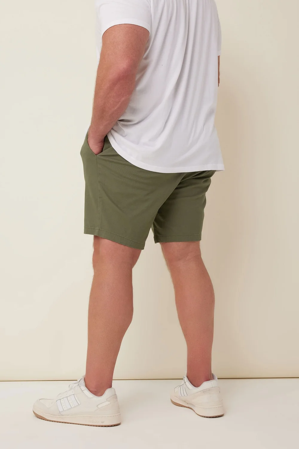 BadRhino Big & Tall Khaki Green Stretch Chino Shorts - 60 W Image 3