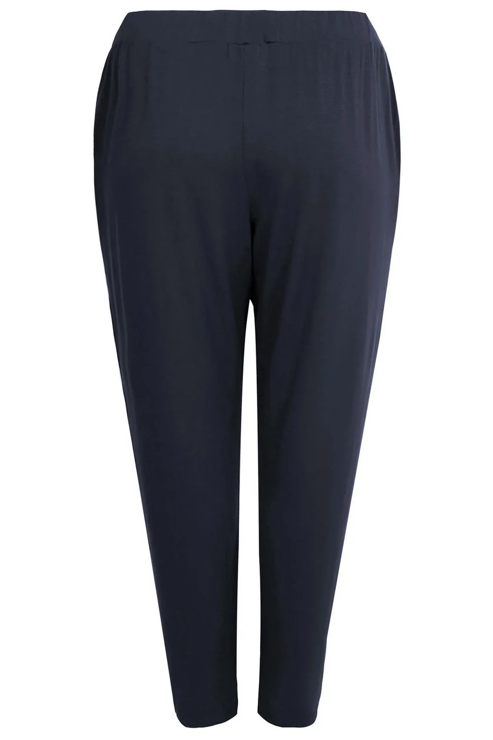 Yours Curve Navy Blue Double Pleat Stretch Jersey Joggers - 34-36 Image 5