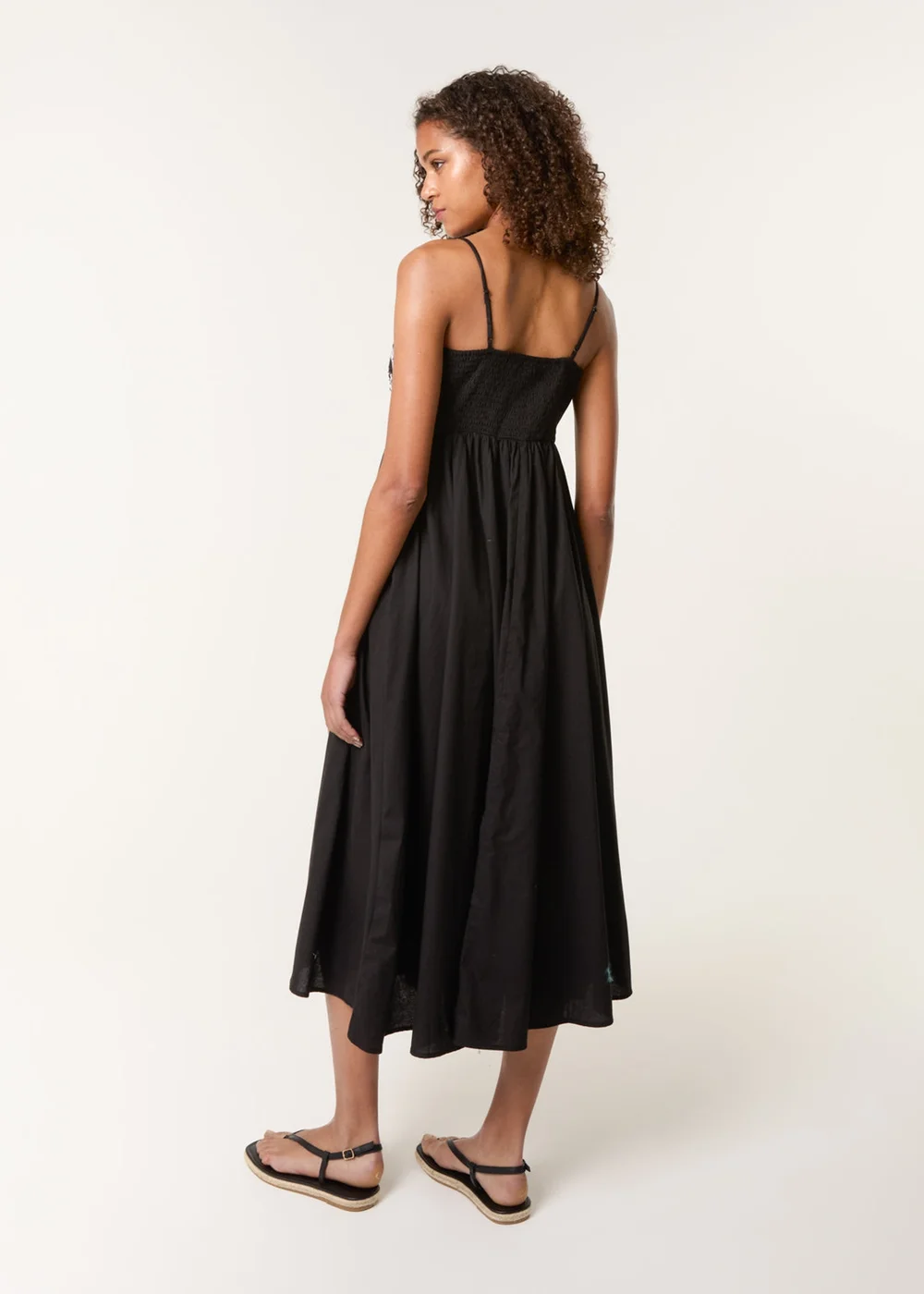 Blue Vanilla Black Embroidered Yoke Strappy Dress - S Image 4