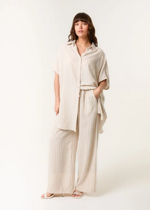 Blue Vanilla Stone Oversized Pinstripe Shirt - One Size Image 2