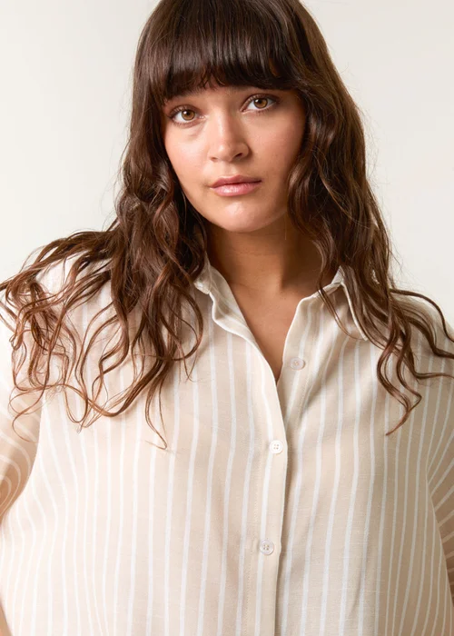 Blue Vanilla Stone Oversized Pinstripe Shirt - One Size Image 3