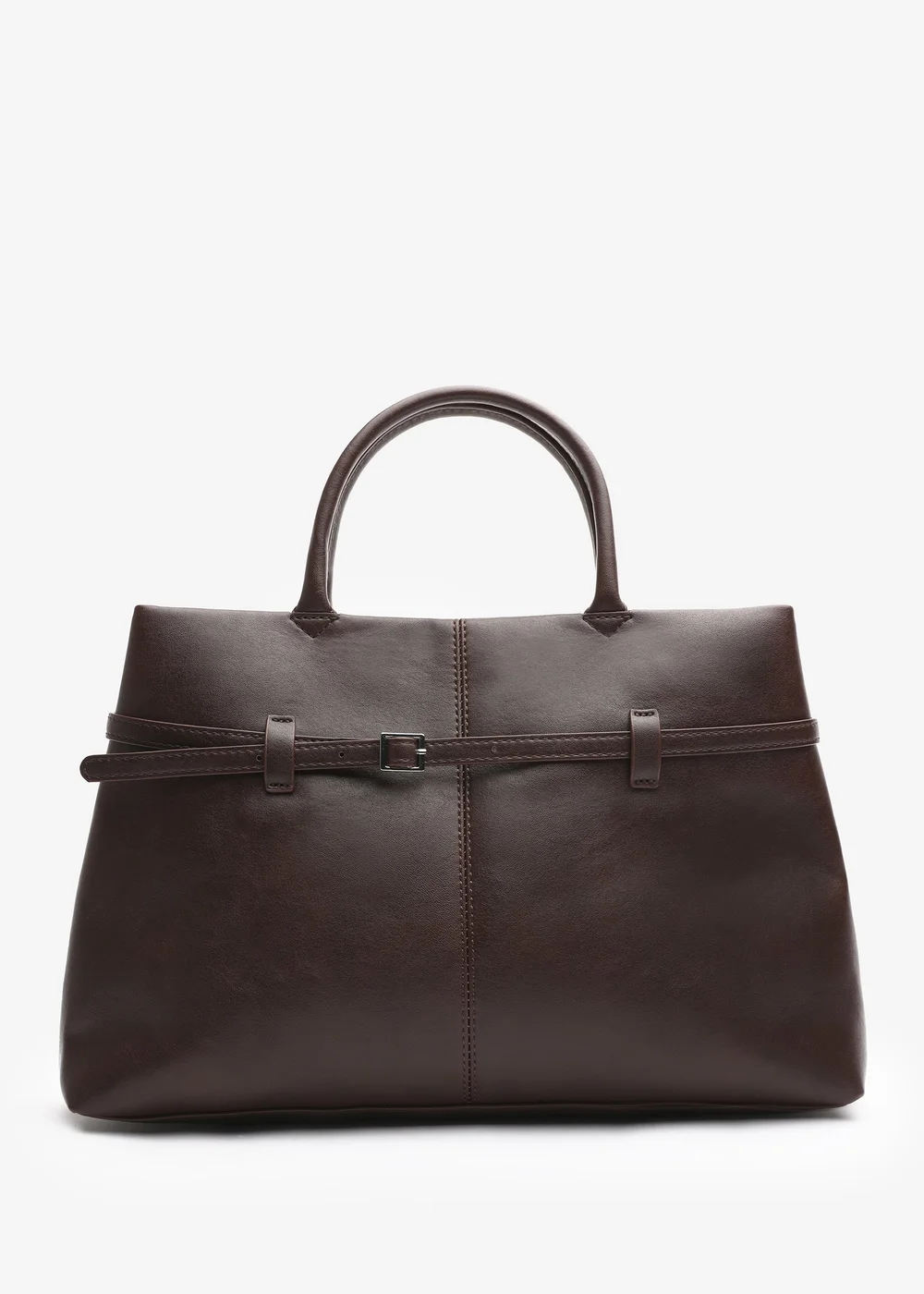 Where's That From Flores Brown Luxury Structured Leather Tote Bag - One Size Image 1