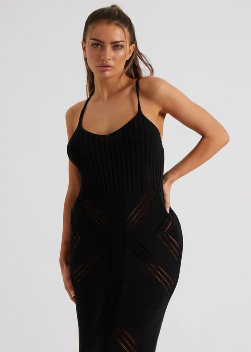 Urban Bliss Black Pointelle Knit Midaxi Dress - S Image 3