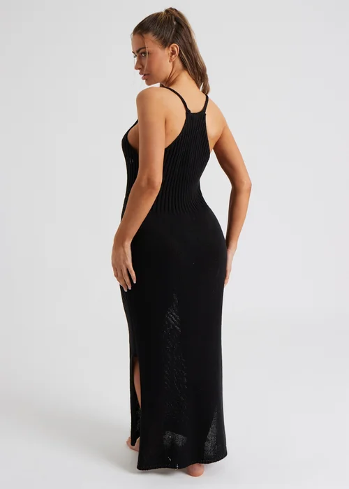 Urban Bliss Black Pointelle Knit Midaxi Dress - S Image 4