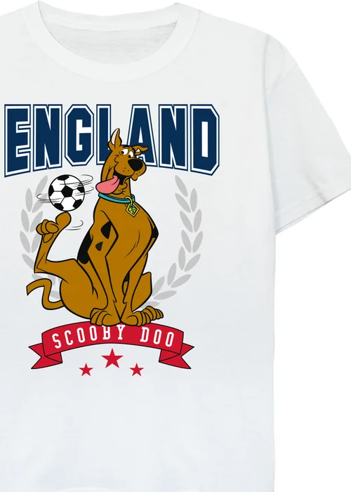 Scooby Doo England Football Kids White Graphic T-Shirt (3-13 Years) - Age 3-4 Years Image 2