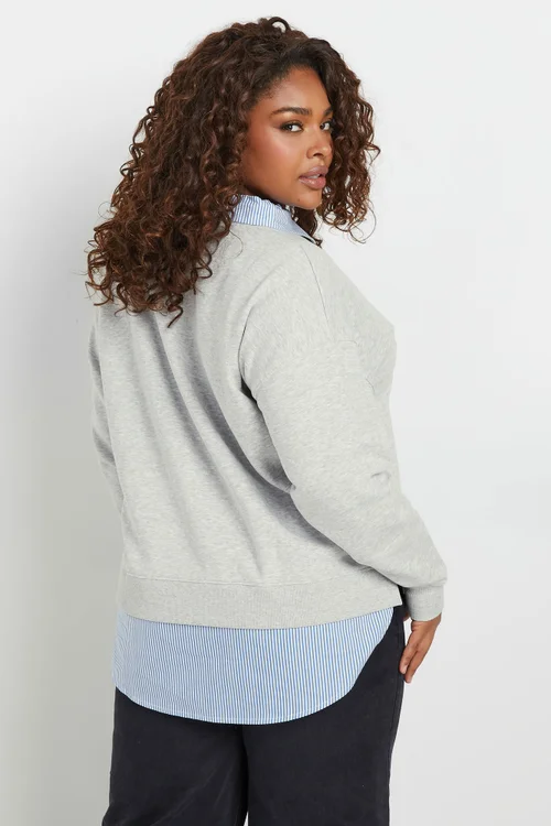 Yours Curve Grey Ohio 2-In-1 Sweatshirt - 14 Image 3