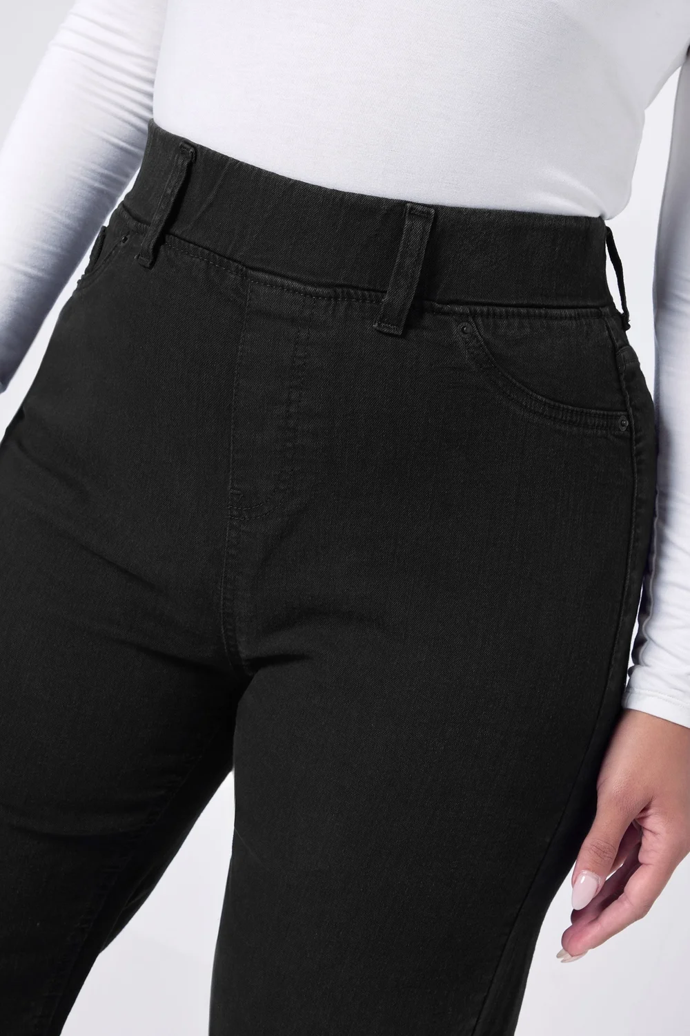 Yours Curve Black Wide Leg Jeggings - 26/L30 Image 4