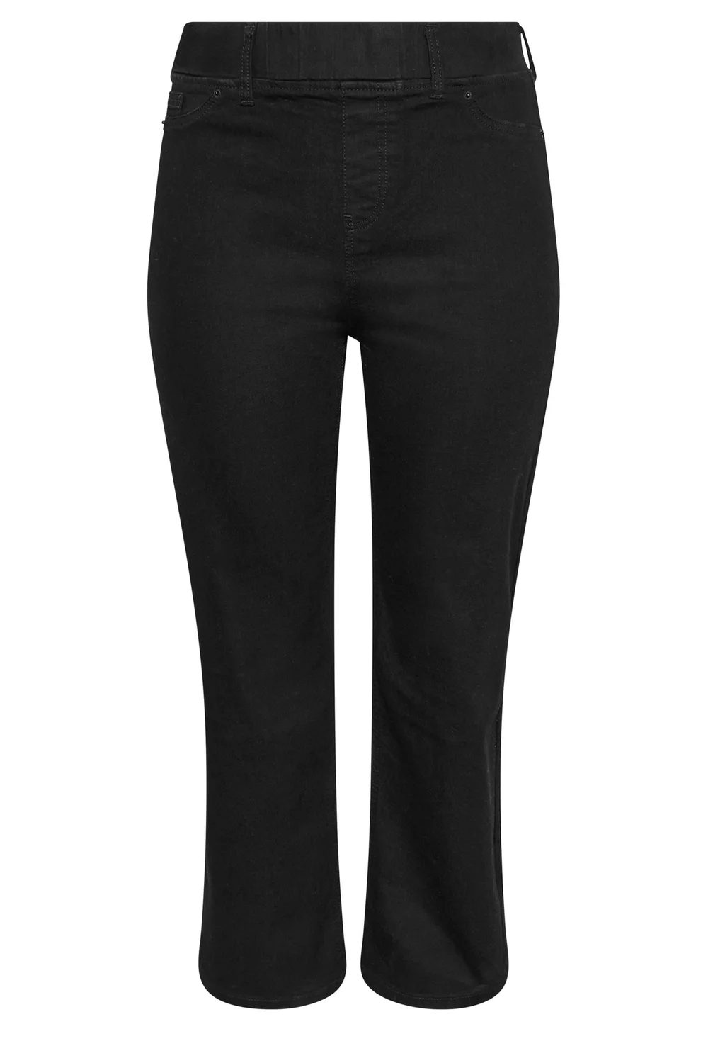 Yours Curve Black Wide Leg Jeggings - 26/L30 Image 5