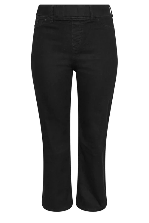 Yours Curve Black Wide Leg Jeggings - 26/L30 Image 5